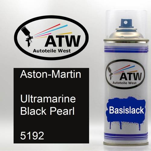 Aston-Martin, Ultramarine Black Pearl, 5192: 400ml Sprühdose, von ATW Autoteile West.